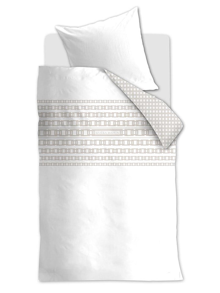 Rivièra Maison Komplet pościeli "Syros" w kolorze białym rozmiar: 135x200 cm