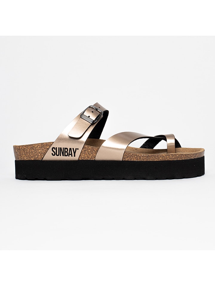 Sunbay Klapki "Acheron" w kolorze złotym na koturnie rozmiar: 42