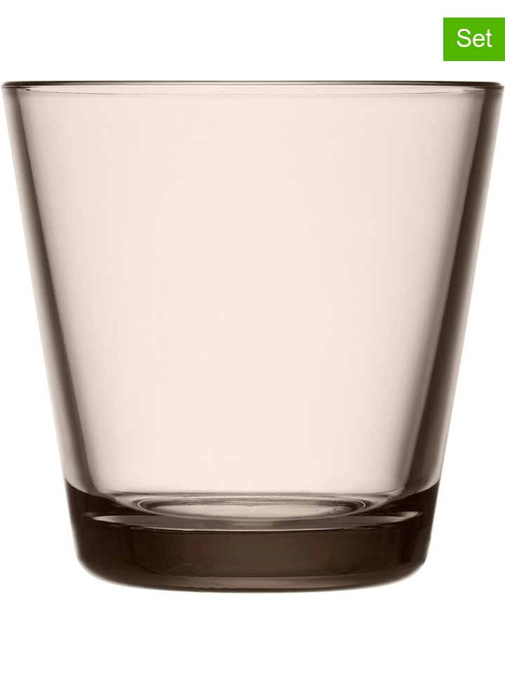 iittala Szklanki (2 szt.) "Kartio" w kolorze beżowym - 210 ml rozmiar: onesize