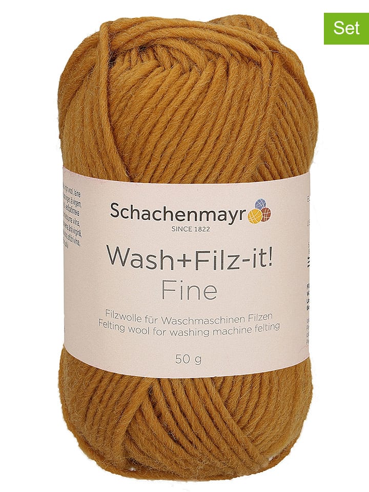 Schachenmayr since 1822 Przędza wełniana (10 szt.) "Fine" w kolorze żółtym - 10 x 50 g rozmiar: onesize