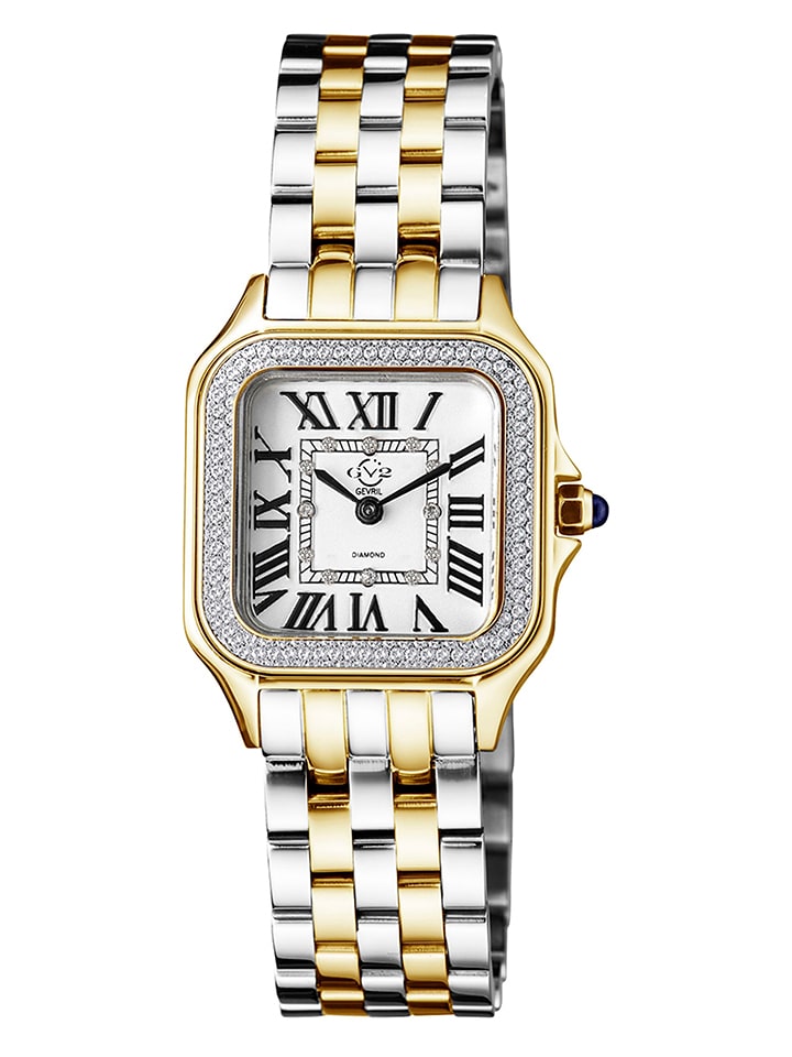 Zegarek kwarcowy "Milan" w kolorze srebrno-złoto-białym