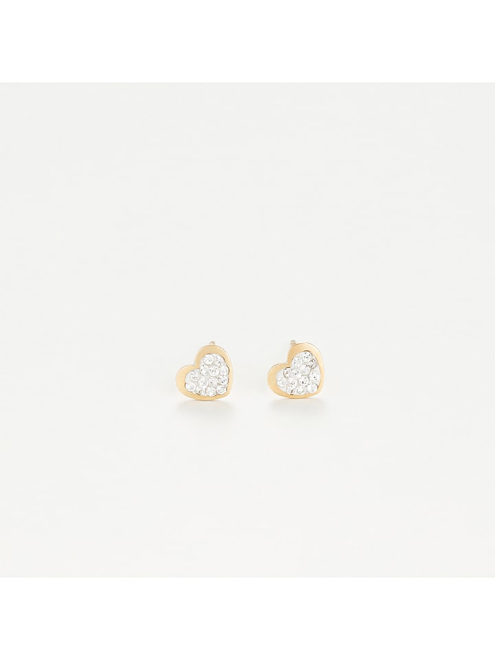 OR ÉCLAT Złote kolczyki-wkrętki z cyrkoniami rozmiar: onesize