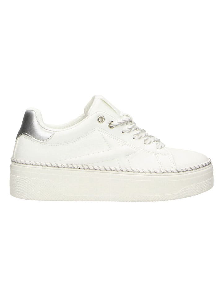 Claudia Ghizzani Sneakersy w kolorze srebrno-białym na platformie rozmiar: 39