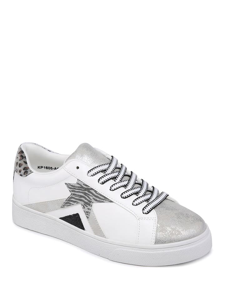 Sneakersy w kolorze białym ze wzorem