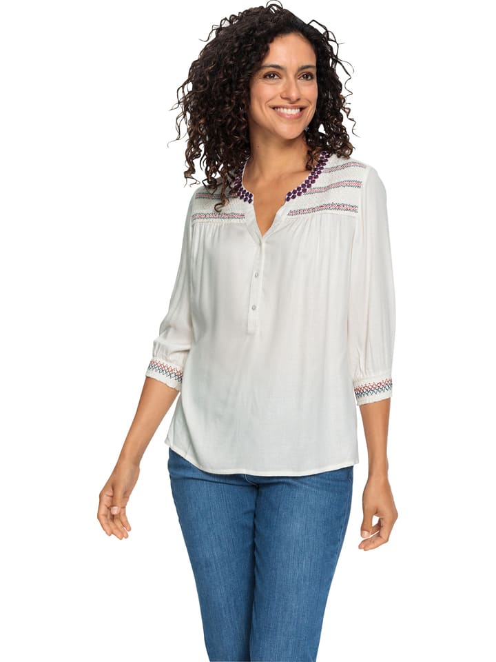 WITT WEIDEN Bluzka w kolorze biało-fioletowym rozmiar: 42