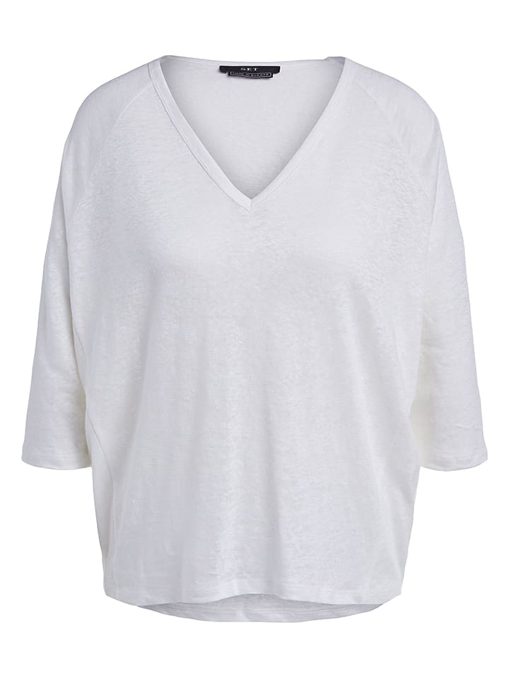 Lniana koszulka w kolorze białym