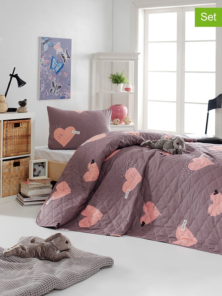 2-częściowy zestaw renforcé "Paula" w kolorze fioletowo-jasnoróżowym