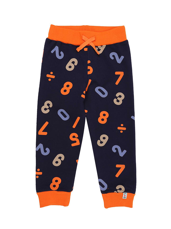 Lilly and Sid Spodnie dresowe w kolorze granatowo-pomarańczowym rozmiar: 116/122