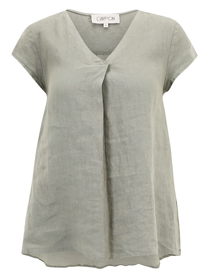 CARTOON Lniana bluzka w kolorze khaki rozmiar: S