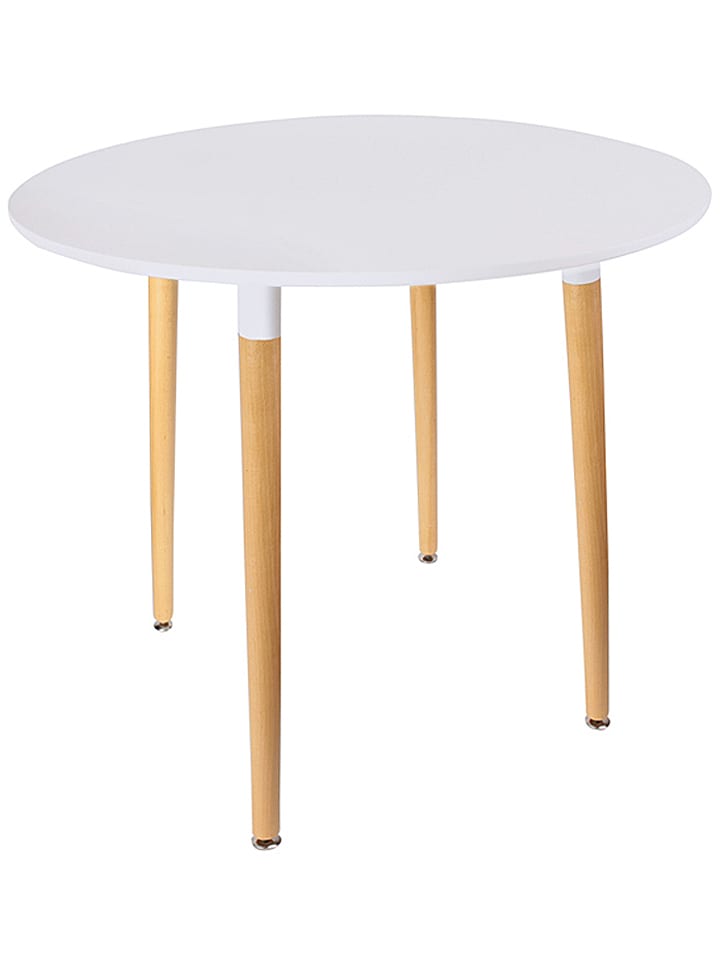 THE HOME DECO FACTORY Stół w kolorze białym - wys. 75 x Ø 76 cm rozmiar: onesize