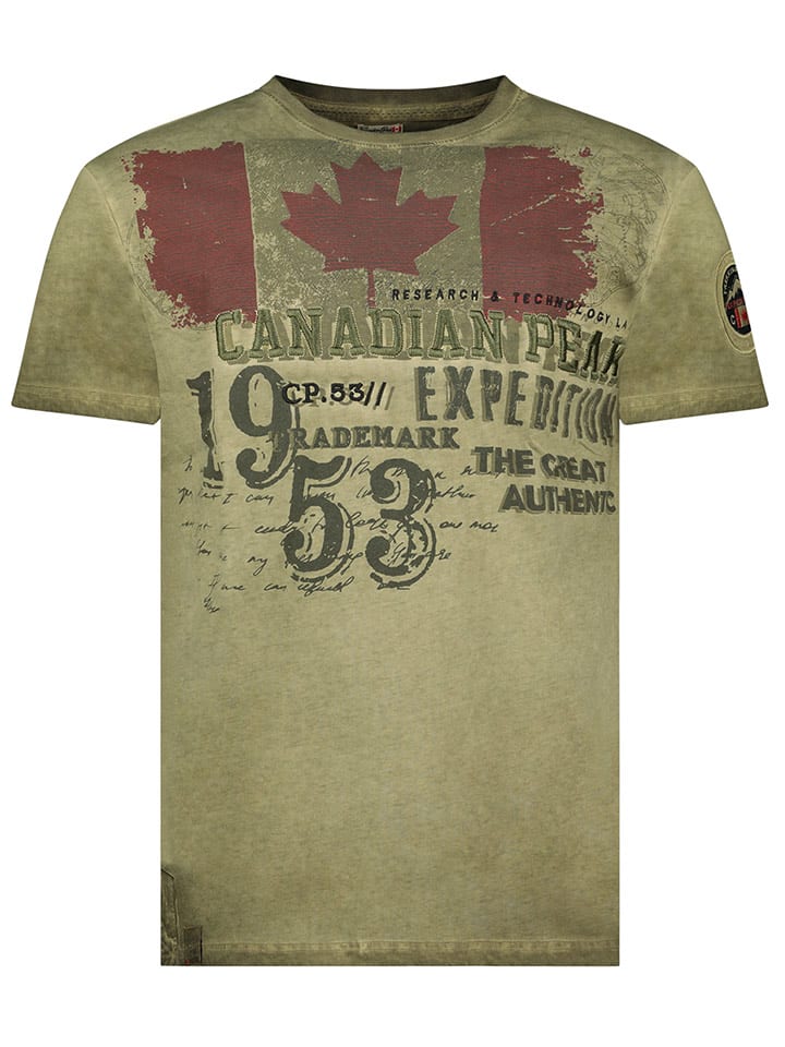 Canadian Peak Koszulka "Jeleganteak" w kolorze khaki rozmiar: S