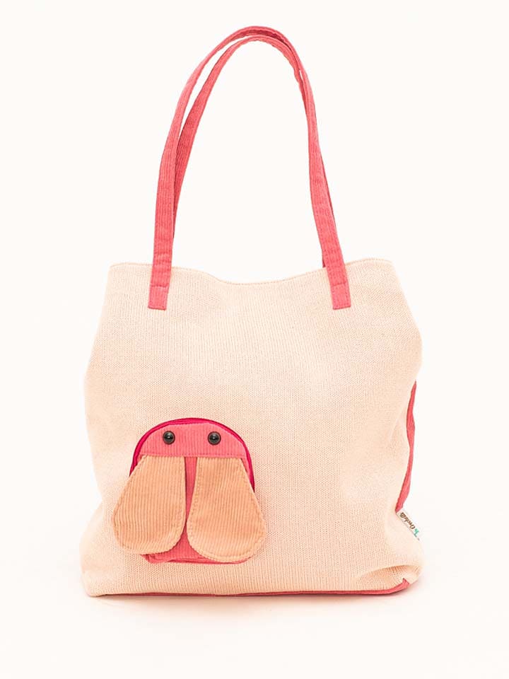 Crochetts Shopper bag "Ladybug" w kolorze pomarańczowo-różowym - 35 x 36 x 5 cm rozmiar: onesize