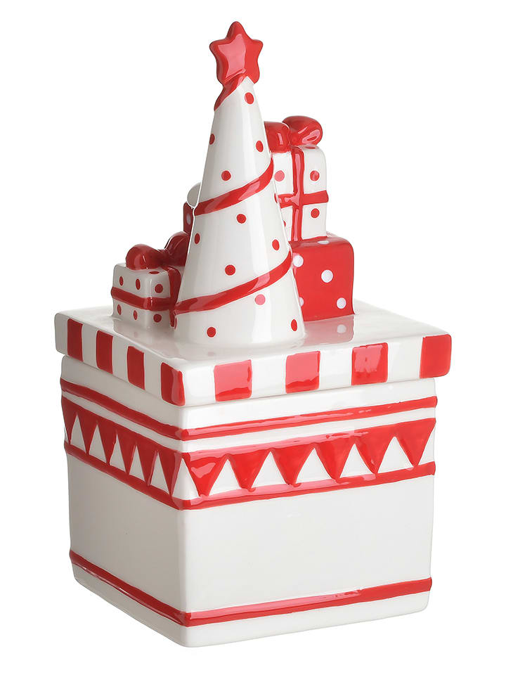 InArt Pojemnik w kolorze czerwono-białym na ciastka - 14 x 27 x 14 cm rozmiar: onesize