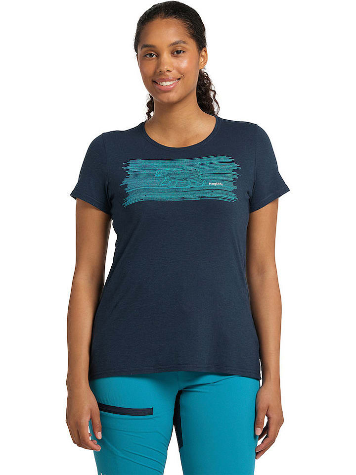 Koszulka funkcyjna "Träd" w kolorze granatowym