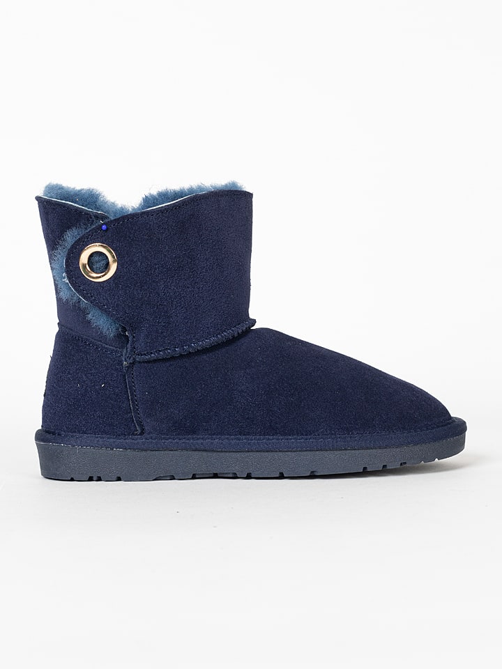 NICEBAY Skórzane botki zimowe "Ritchi" w kolorze granatowym rozmiar: 33