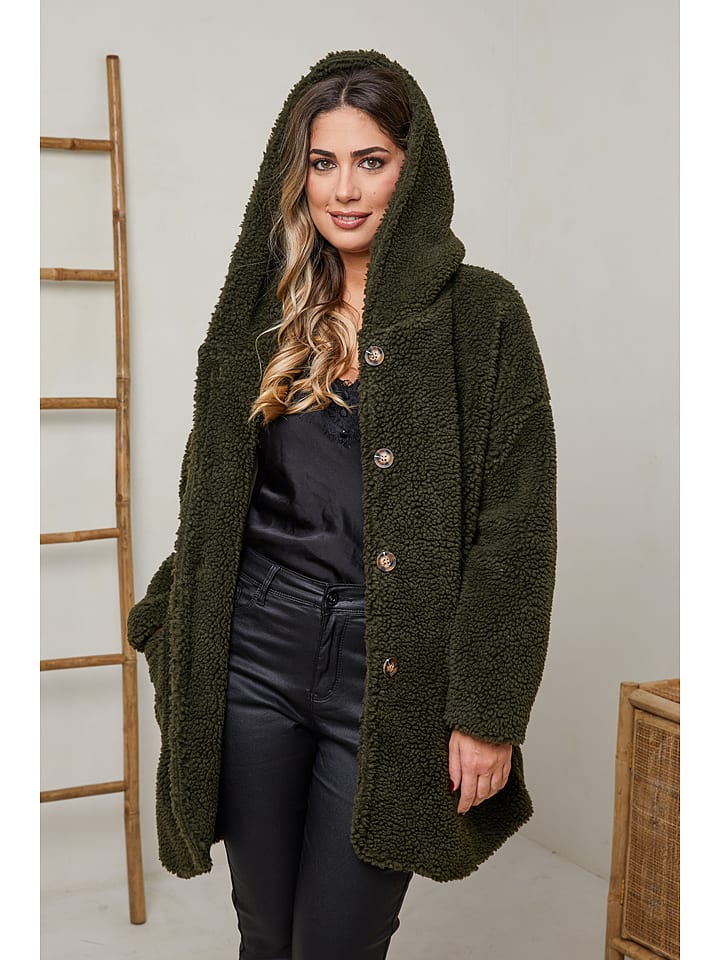 Plus Size Company Płaszcz zimowy "Itsak" w kolorze khaki rozmiar: 44