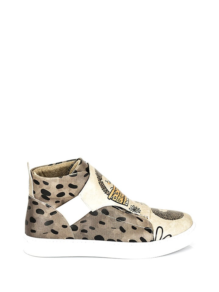 Sneakersy w kolorze beżowo-czarnym