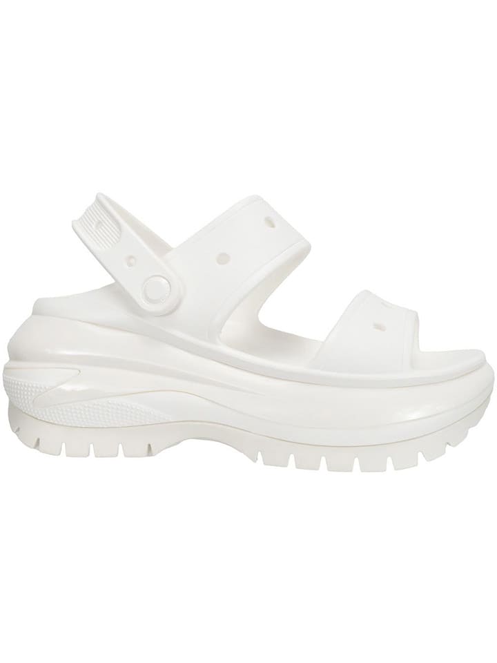 Crocs Sandały "Mega Crush" w kolorze białym na koturnie rozmiar: 43/44