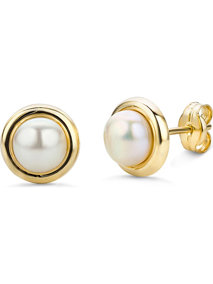 Revoni Złote kolczyki-wkrętki z perłami rozmiar: onesize