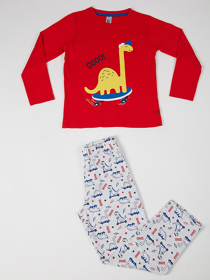 mon P´tit Dodo Piżama w kolorze czerwono-szarym rozmiar: 110