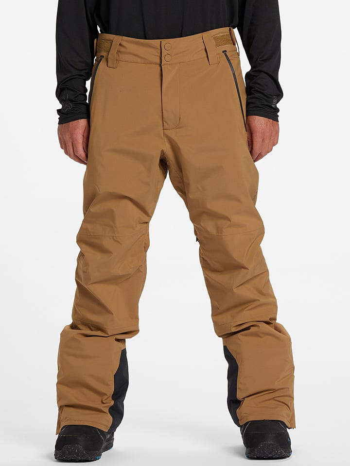 Billabong Spodnie narciarskie "Compass" w kolorze jasnobrązowym rozmiar: S