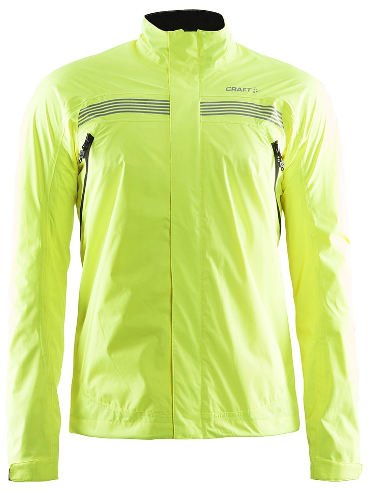 Craft Kurtka przeciwdeszczowa "Escape" w kolorze jaskrawozielonym rozmiar: L