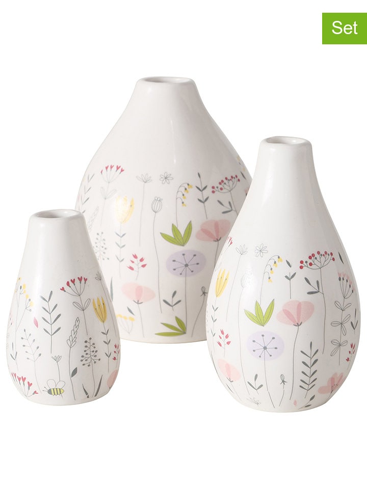 Boltze Wazony (3 szt.) "Florina" w kolorze kremowym rozmiar: onesize