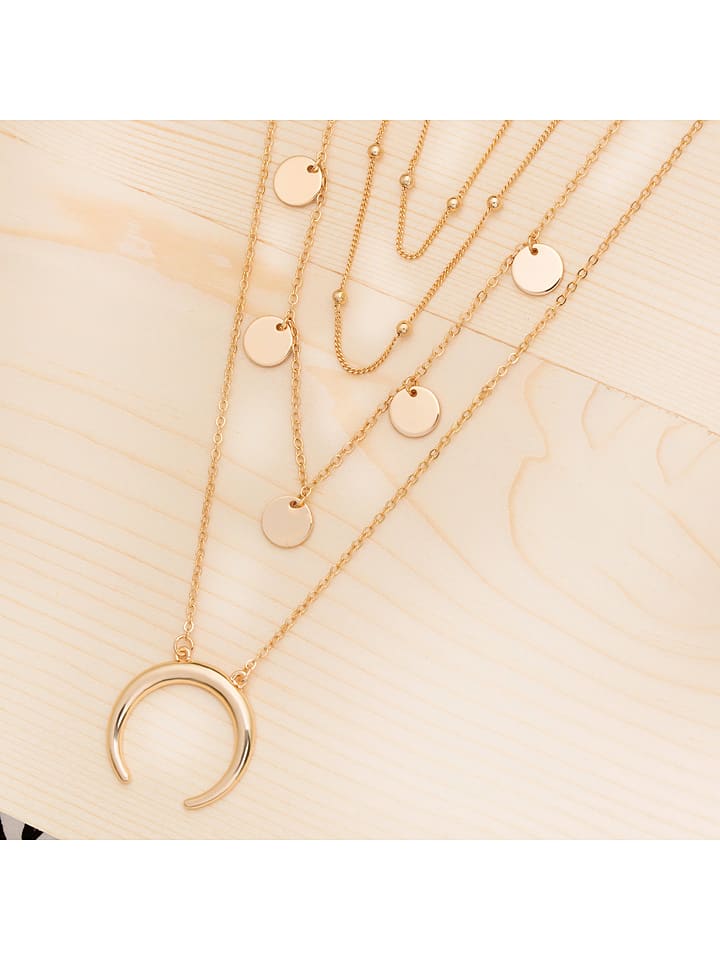 LA CHIQUITA Pozłacany naszyjnik z elementami ozdobnymi - dł. 70 cm rozmiar: onesize