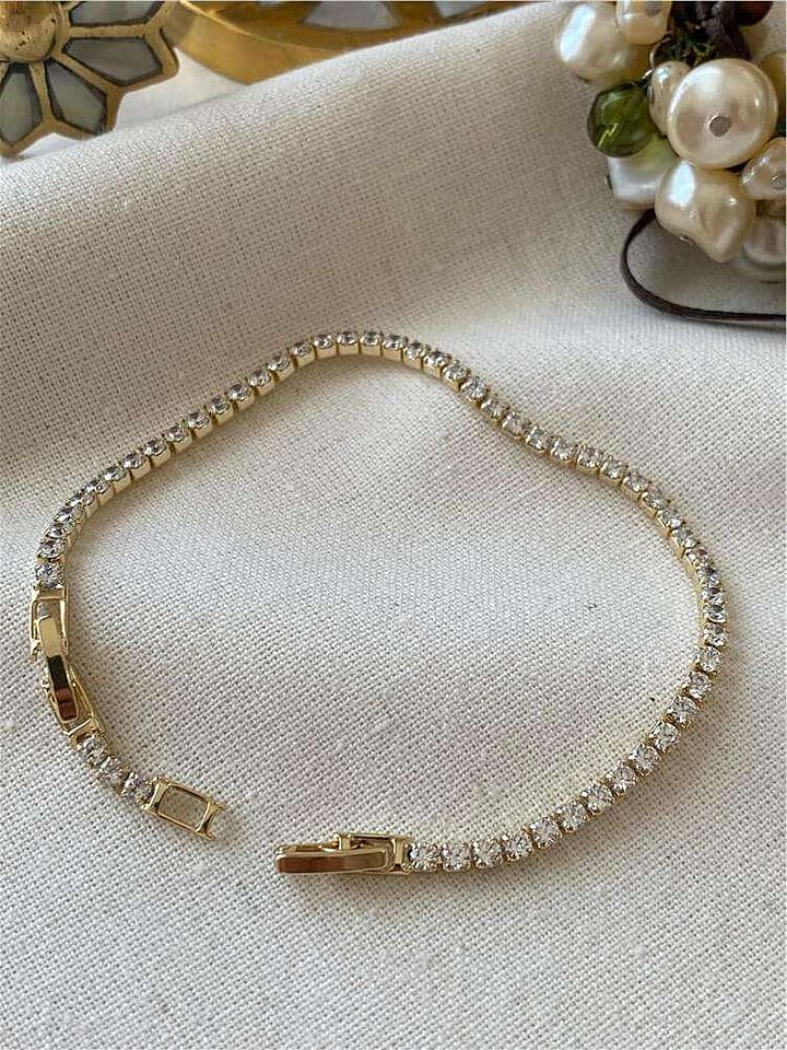 Luseera Pozłacana bransoletka z cyrkoniami rozmiar: onesize