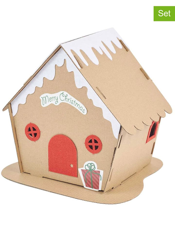 The Concept Factory Domki świąteczne (2 szt.) w kolorze jasnobrązowym - dł. 29,5 x 29,5 cm rozmiar: onesize