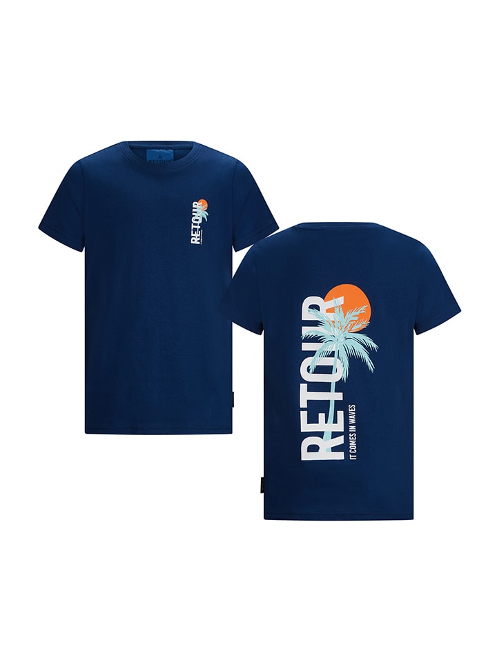 Koszulka "Nathan" w kolorze granatowym