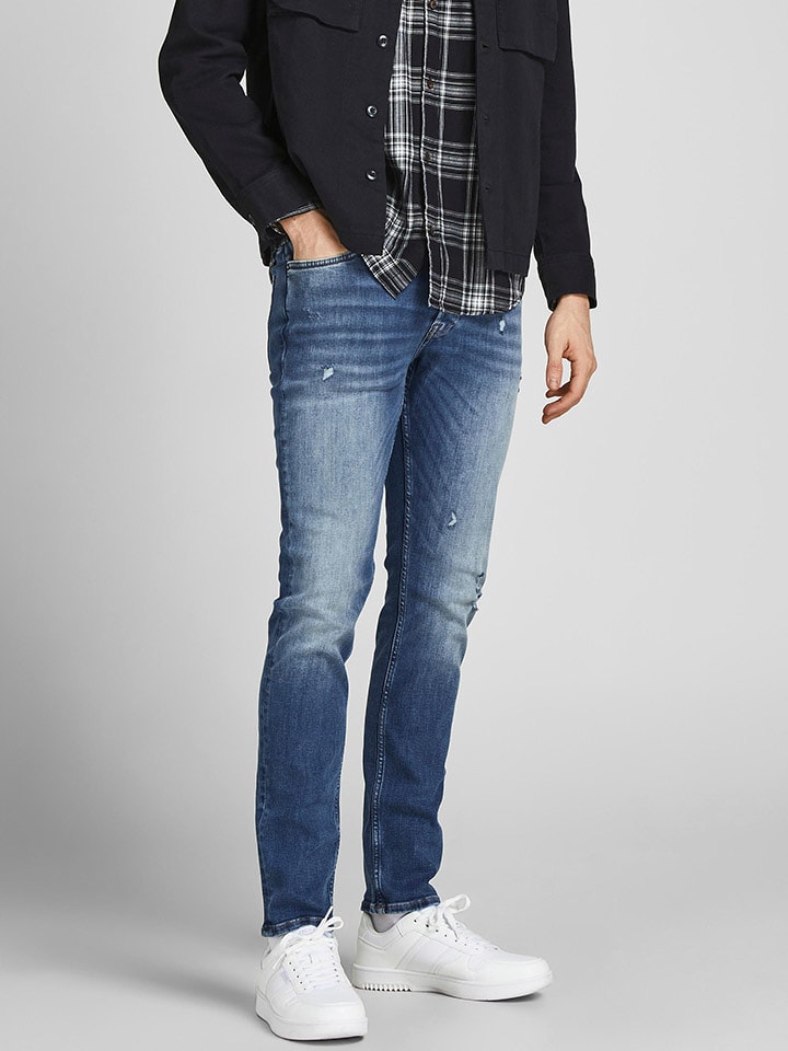 Jack & Jones Dżinsy "Glenn" - Slim fit - w kolorze niebieskim rozmiar: W34/L30
