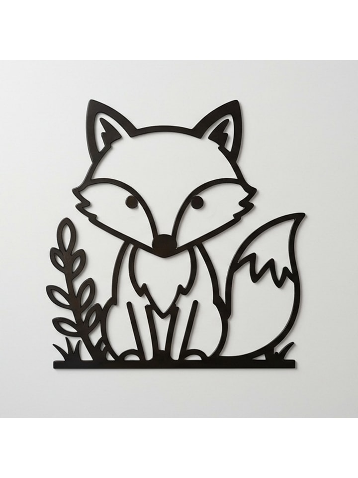 Woody Kids Dekoracja ścienna w kolorze czarnym - 33 x 33 cm rozmiar: onesize