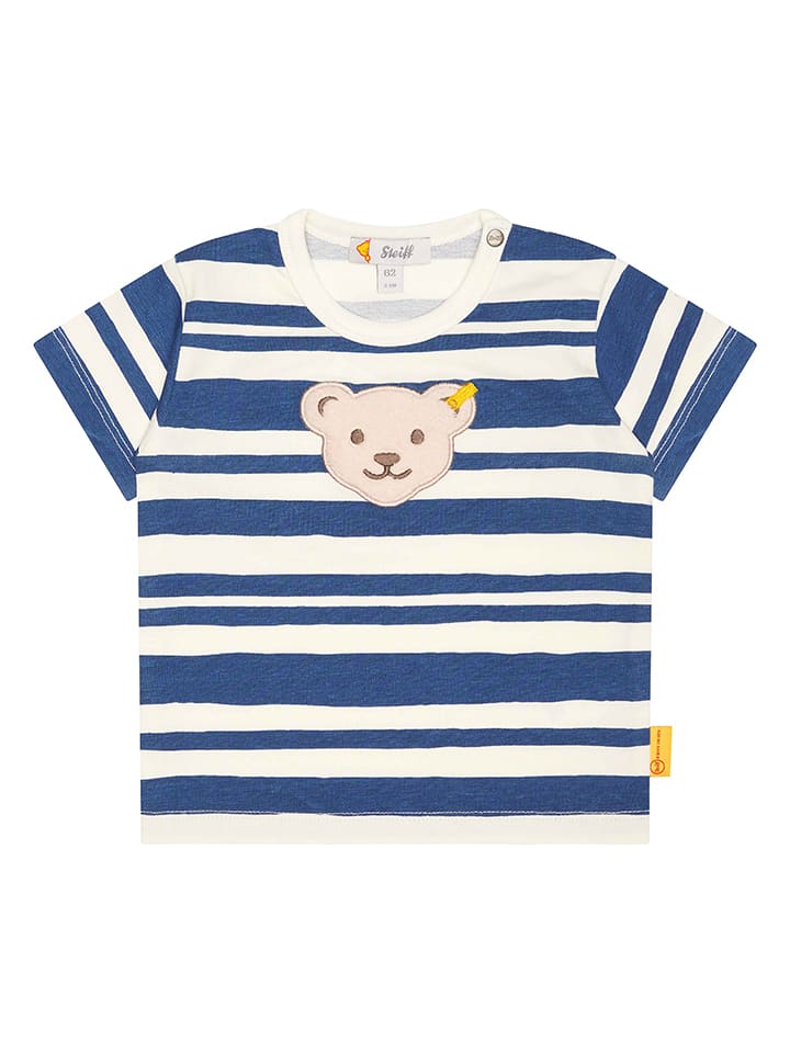 Steiff Koszulka w kolorze niebiesko-białym rozmiar: 68