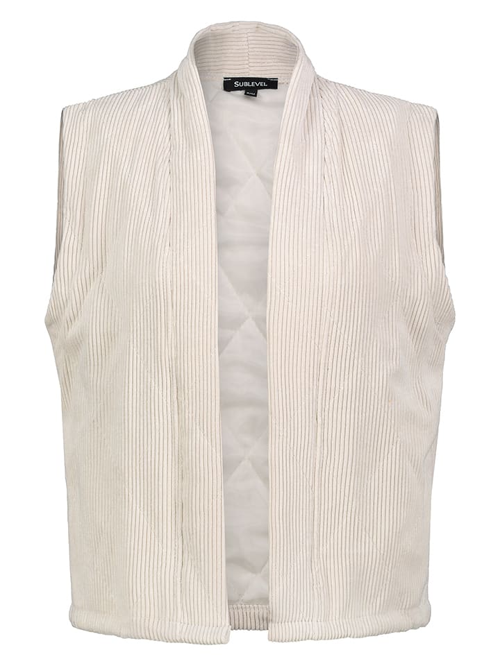 Sublevel Kamizelka sztruksowa w kolorze kremowym rozmiar: S/M