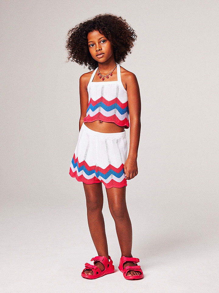 Benetton Top w kolorze białym ze wzorem rozmiar: 122