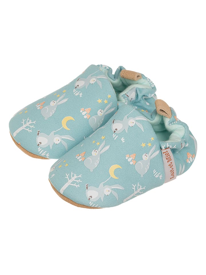 Lait et Miel Bawełniane buty "Rabbit" w kolorze błękitnym do raczkowania rozmiar: 27/28