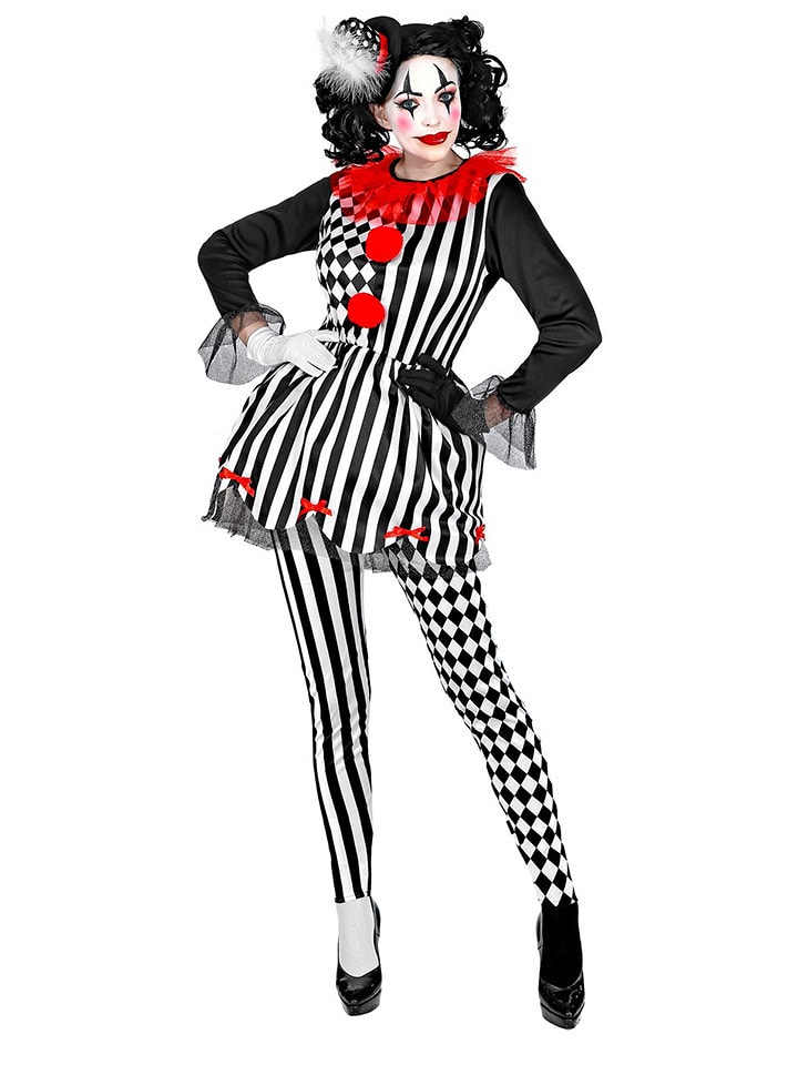 Widmann 3-częściowy kostium "HORROR HARLEKINA" w kolorze biało-czarnym rozmiar: M