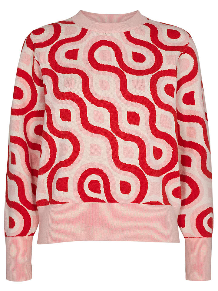 Sweter "Nunanja" w kolorze czerwono-jasnoróżowym