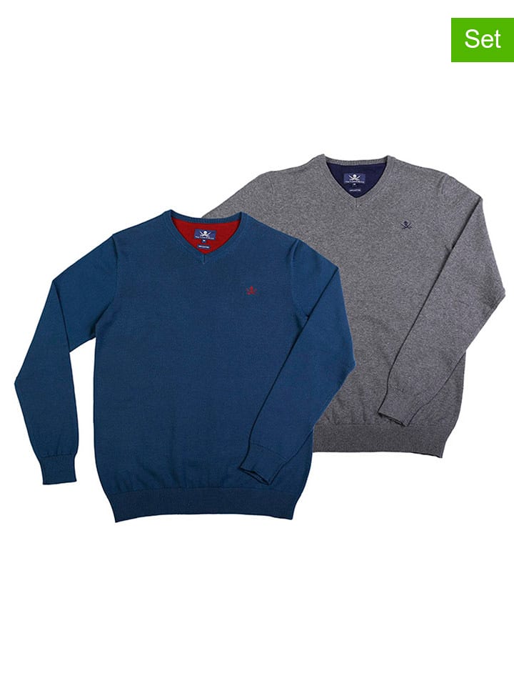 The Time of Bocha Swetry (2 szt.) w kolorze niebiekim i antracytowym rozmiar: XL