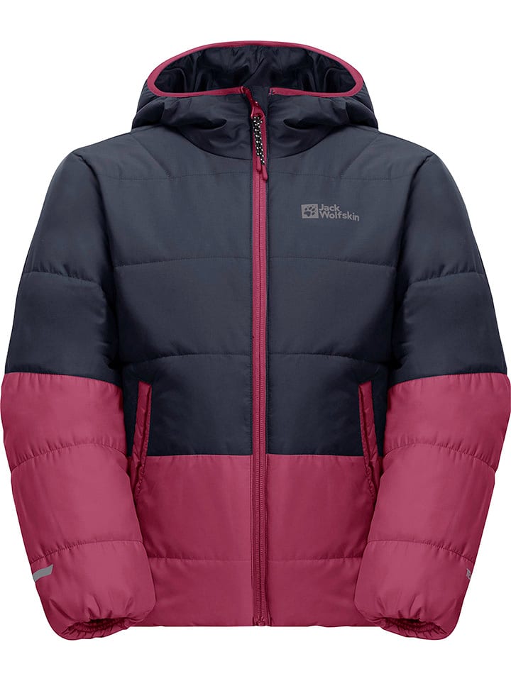 Jack Wolfskin Kurtka pikowana "Two Hills" w kolorze granatowo-różowym rozmiar: 140