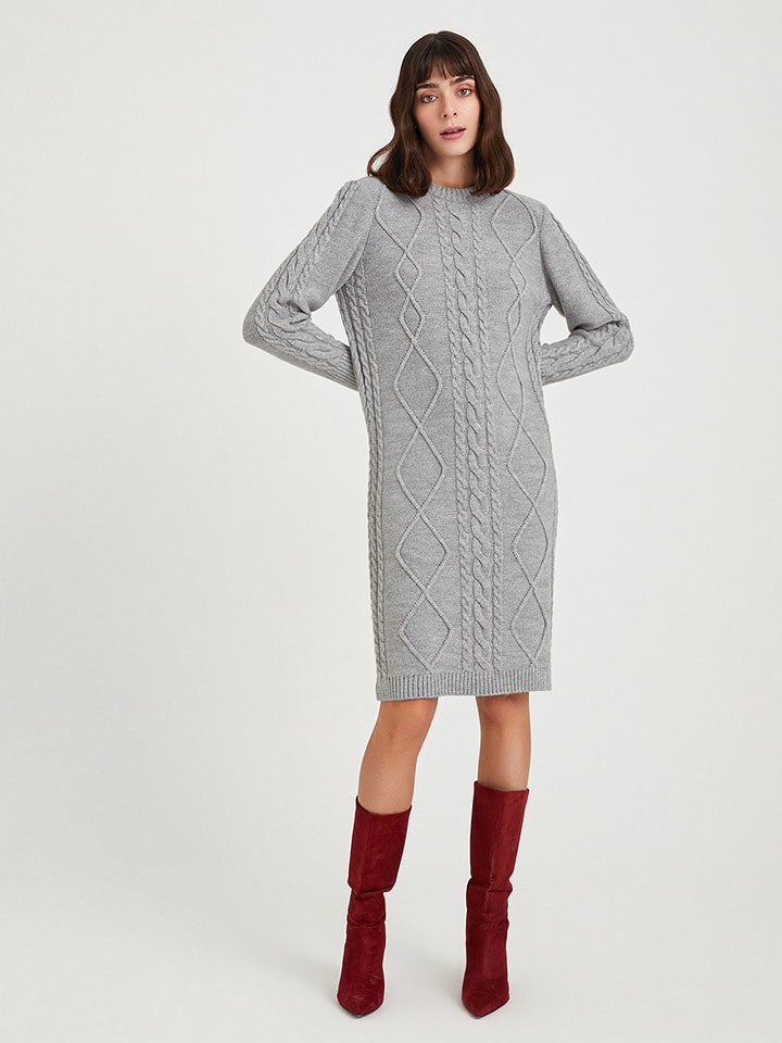 Sukienka dzianinowa w kolorze szarym