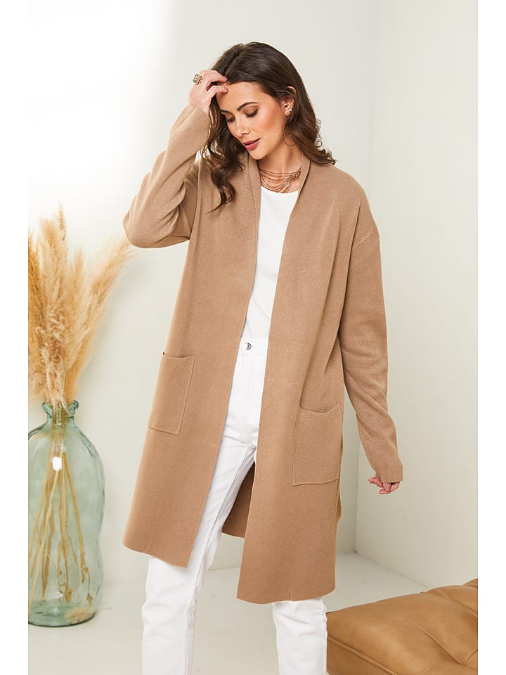 Kardigan w kolorze karmelowym