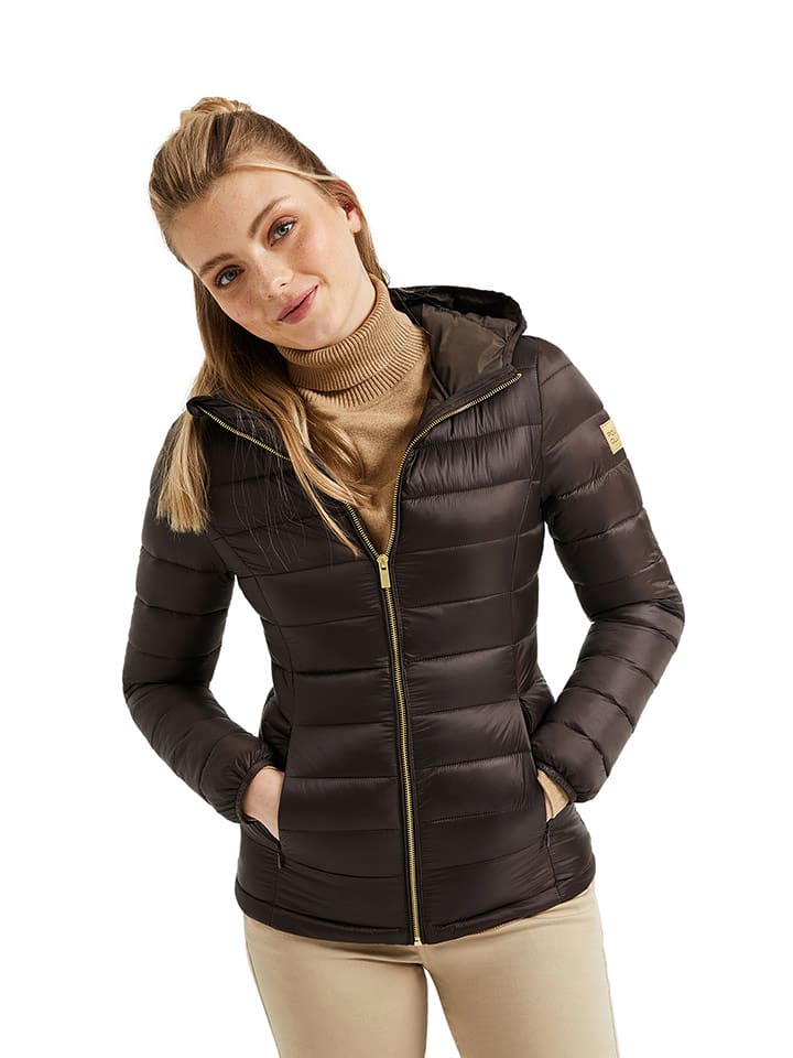 Kurtka pikowana w kolorze ciemnobrązowym