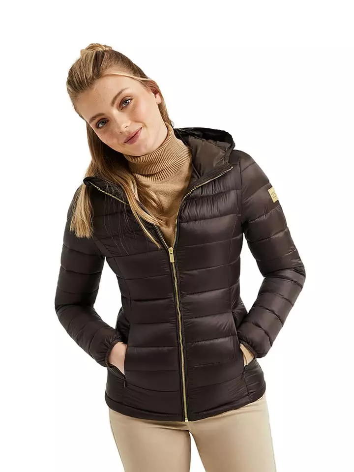 Kurtka pikowana w kolorze ciemnobrązowym