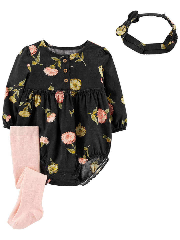 carter's 3-częściowy zestaw w kolorze pomarańczowo-czarnym rozmiar: 80