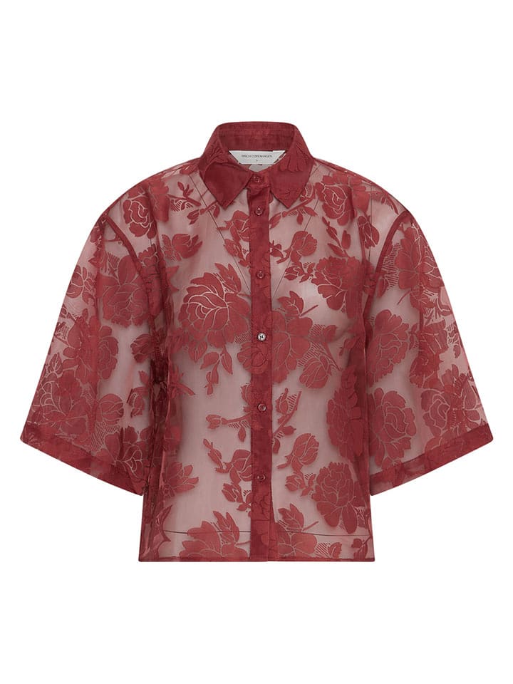 MOSS COPENHAGEN Bluzka "Lettiche" w kolorze bordowym rozmiar: M/L