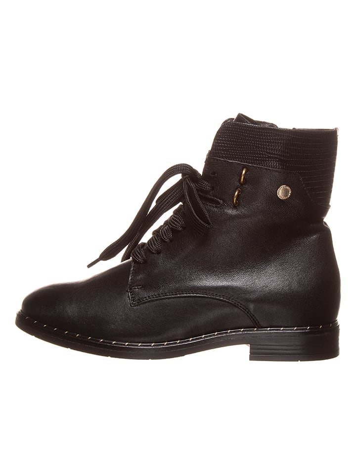 Skórzane botki "Heidie" w kolorze czarnym