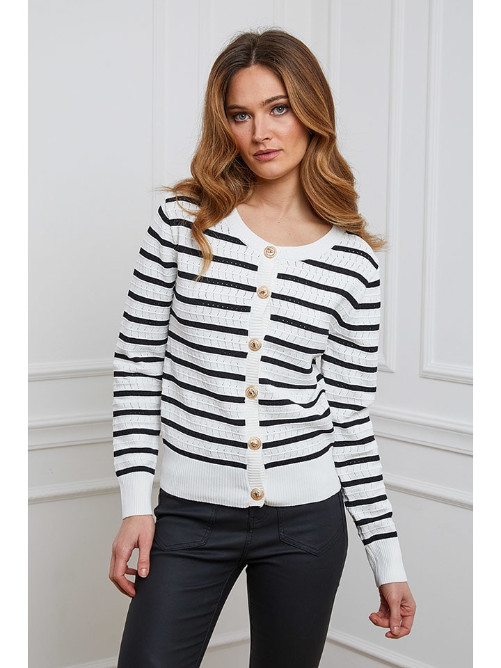 Joséfine Kardigan "Elijah" w kolorze biało-czarnym rozmiar: M