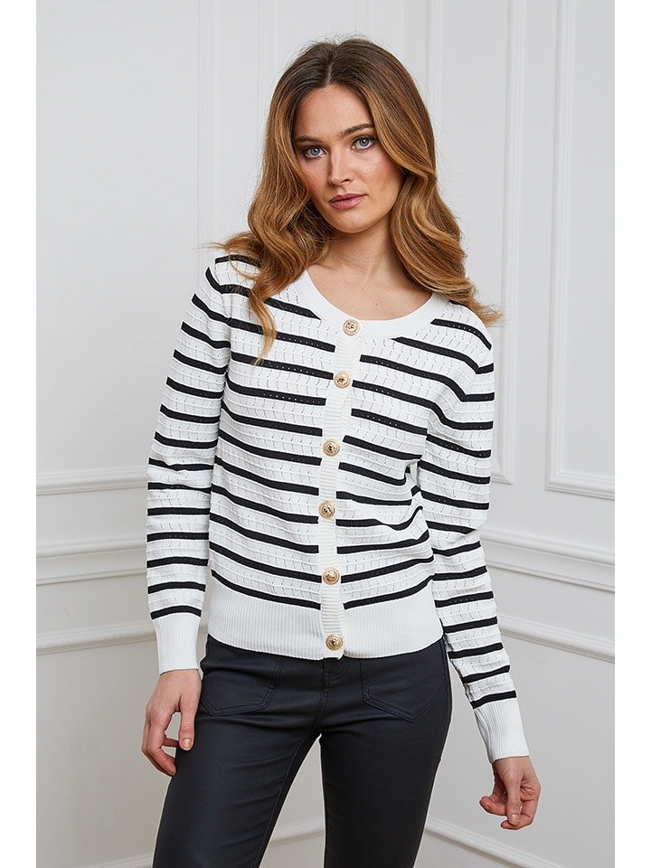 Joséfine Kardigan "Elijah" w kolorze biało-czarnym rozmiar: M